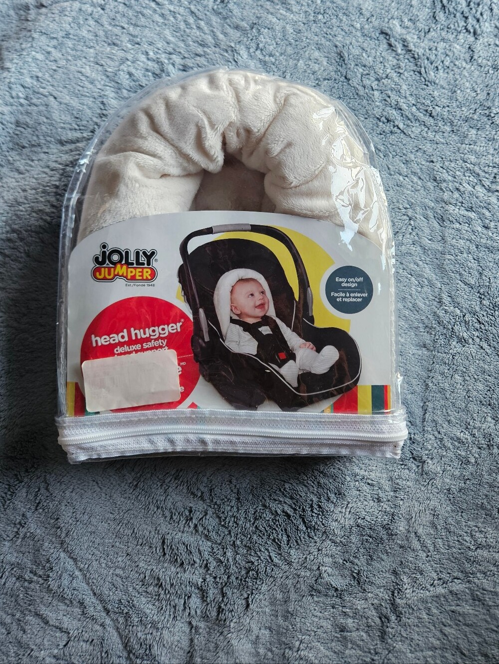 Jolly Jumper Head Hugger Infant Car Seat Support - Cream